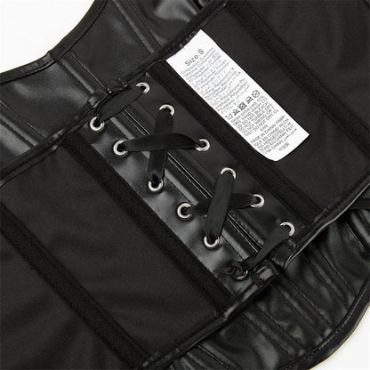 Punk Lace-up Faux Leather Overbust Corset
