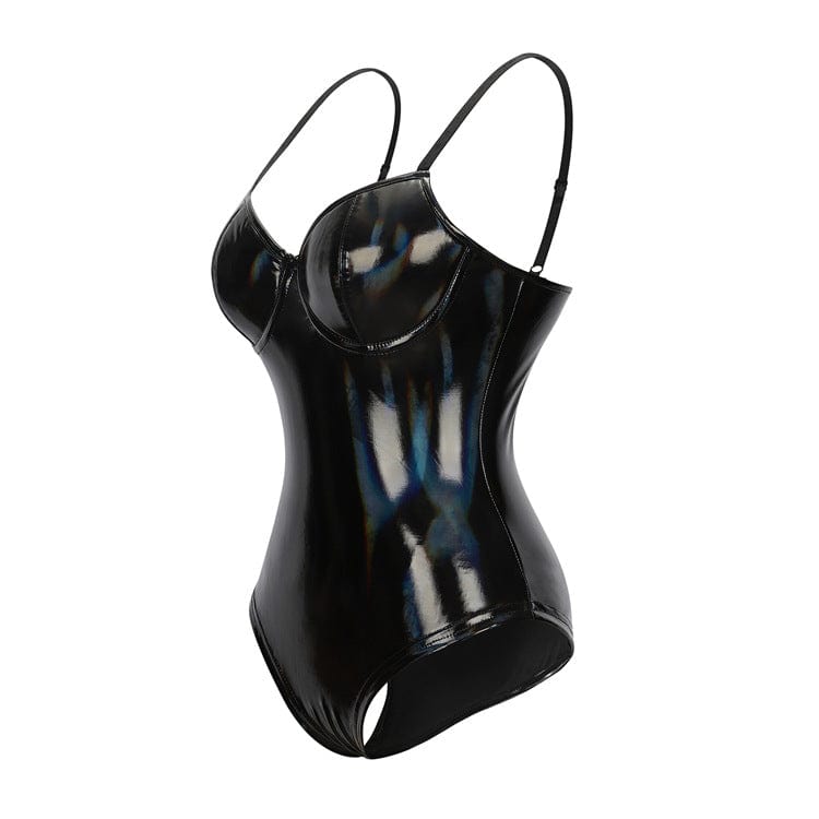 Punk Patent Leather Swimsuit