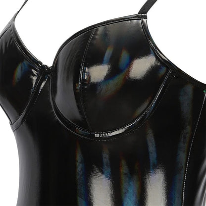 Punk Patent Leather Swimsuit