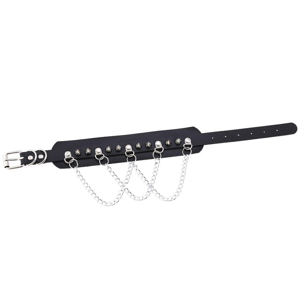 Punk Rivets Chained Choker