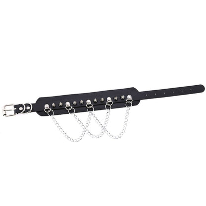 Punk Rivets Chained Choker