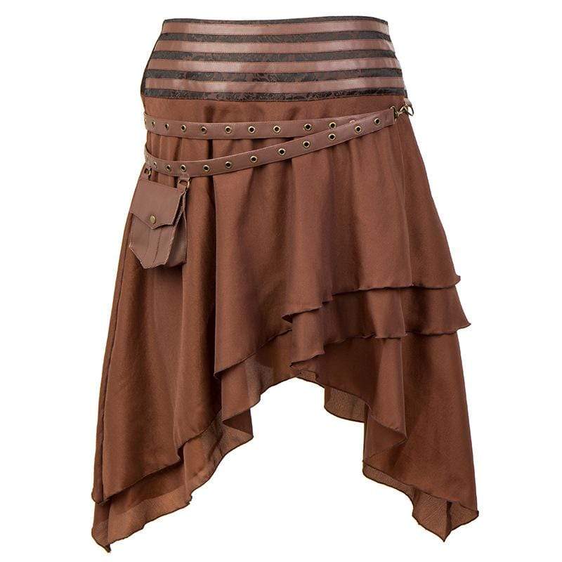 Steampunk Layered Skirts With Strap