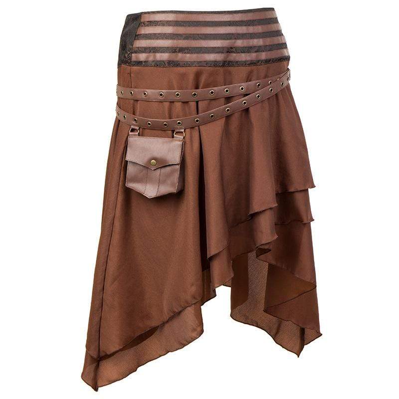 Steampunk Layered Skirts With Strap
