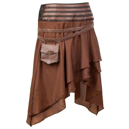 Steampunk Layered Skirts With Strap