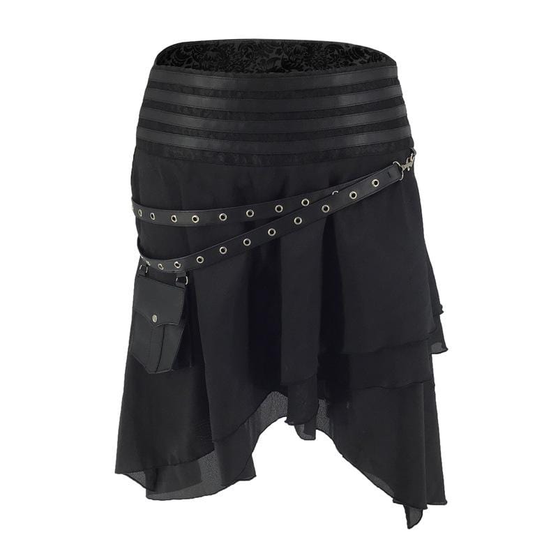 Steampunk Layered Skirts With Strap