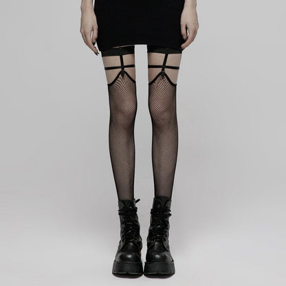 Punk Skull Mesh Knee-high Stockings