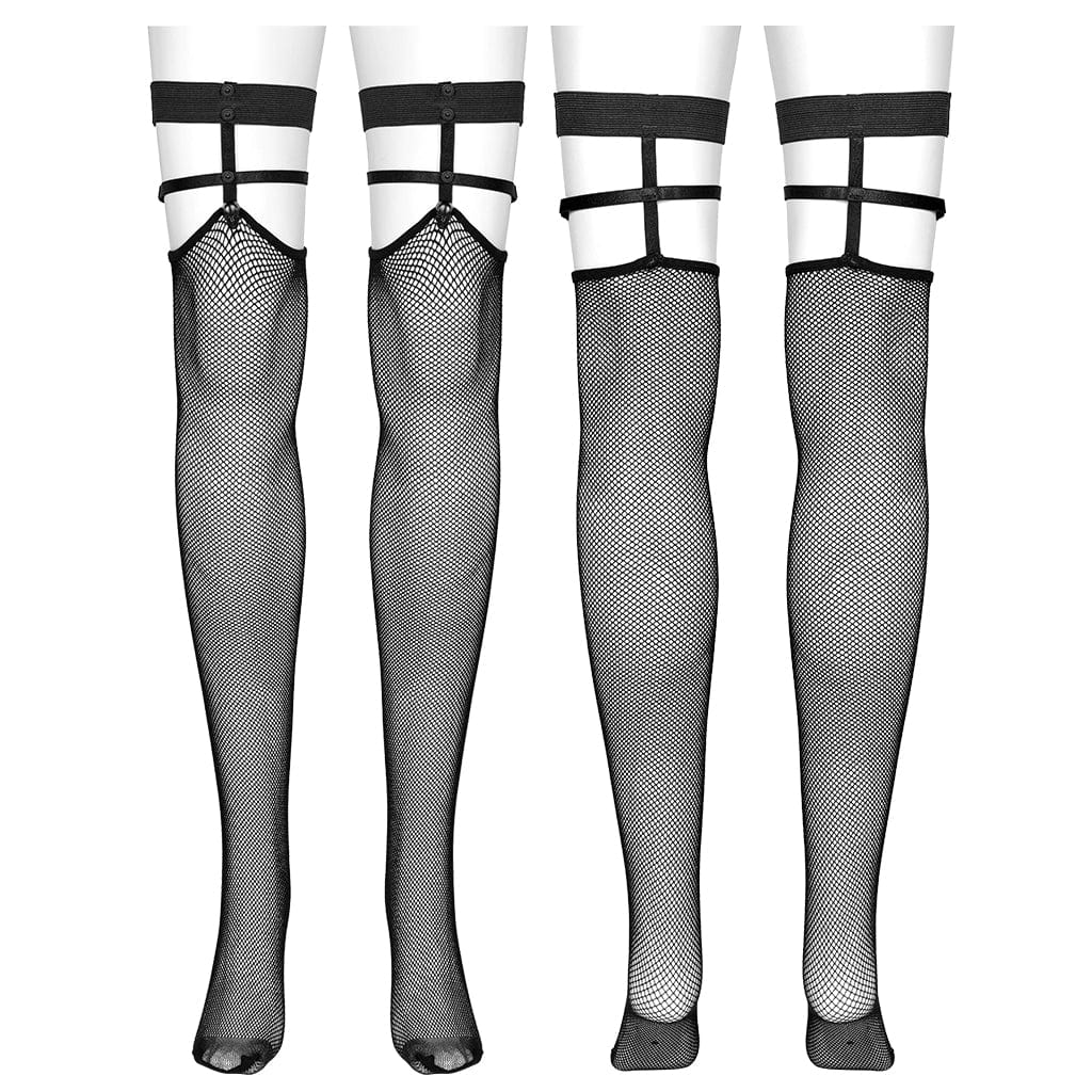 Punk Skull Mesh Knee-high Stockings