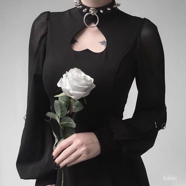 Punk PU Leather Choker With O-rings