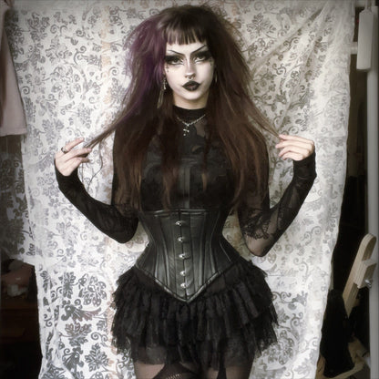Gothic Cross Flocking Mesh Sheer T-shirt