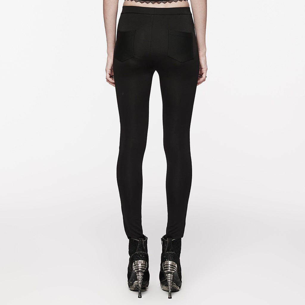 Gothic Floral Cutout Leggings
