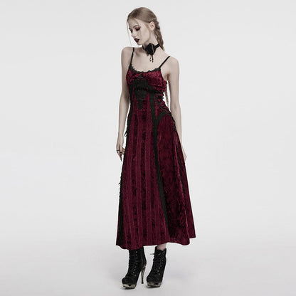 Gothic Floral Embroidered Rose Velvet Choker Black