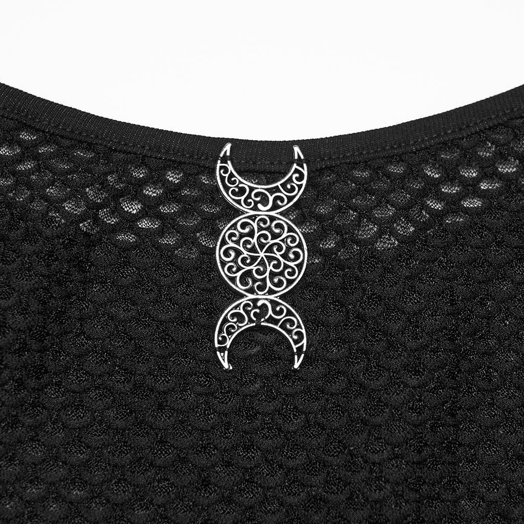 Gothic Moon Mesh Tank Top