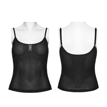 Gothic Moon Mesh Tank Top