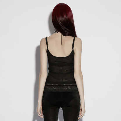 Gothic Moon Mesh Tank Top