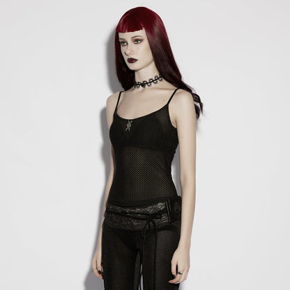 Gothic Moon Mesh Tank Top