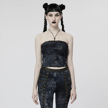 Gothic Ripped Halterneck Tank Top