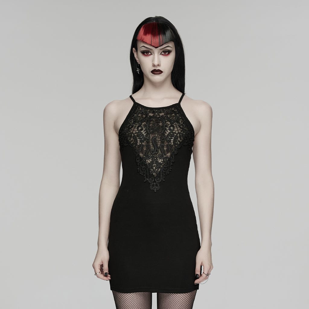 Gothic Sheer Slim Fitted Slip Dress