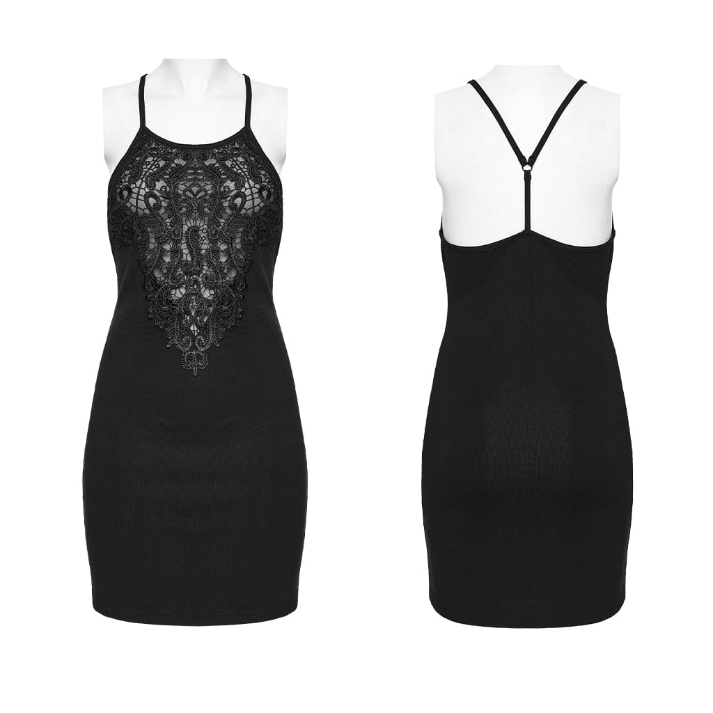 Gothic Sheer Slim Fitted Slip Dress