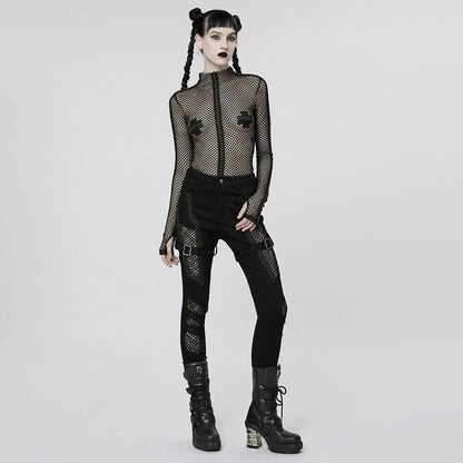 Punk Nailed Sheer Mesh Top