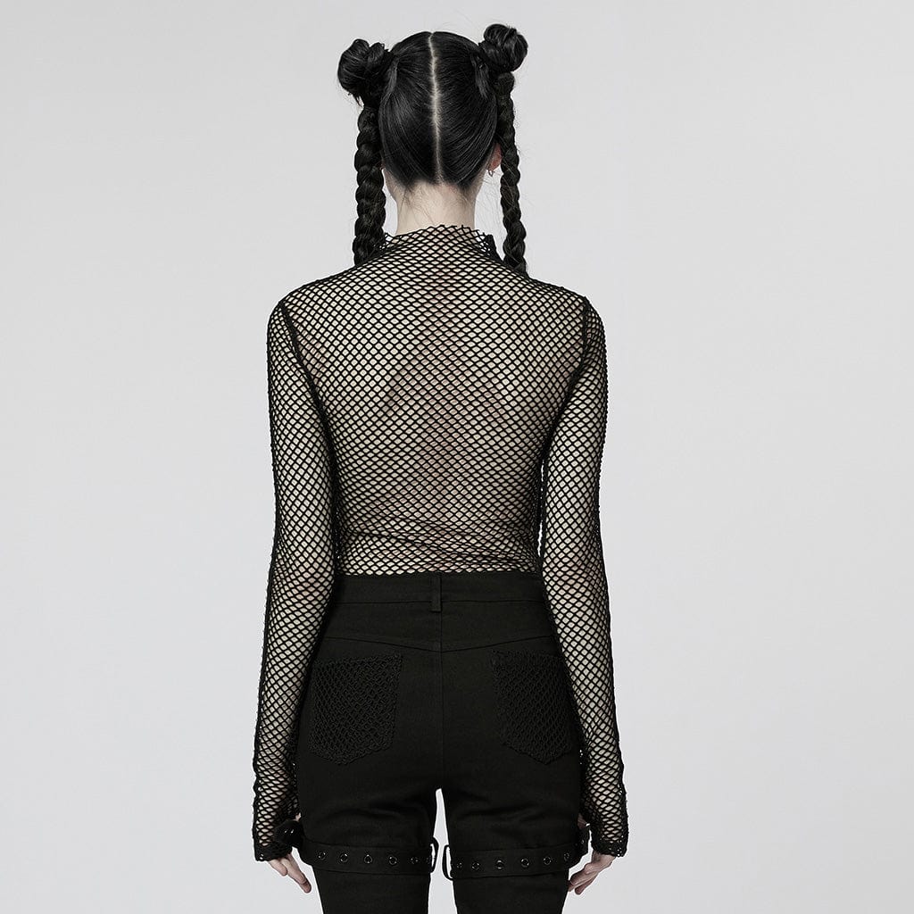 Punk Nailed Sheer Mesh Top