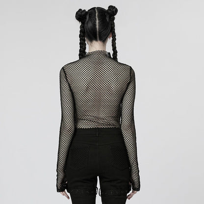 Punk Nailed Sheer Mesh Top