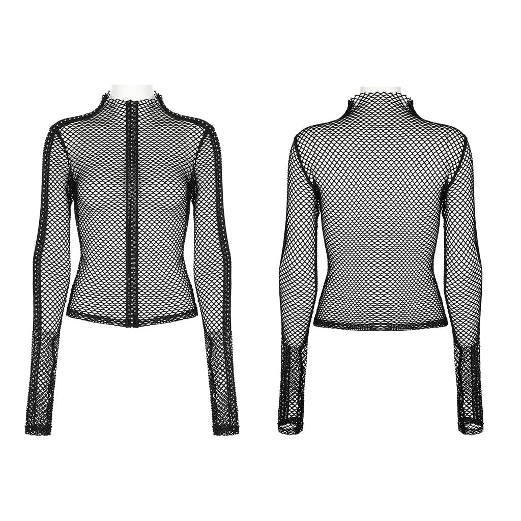 Punk Nailed Sheer Mesh Top