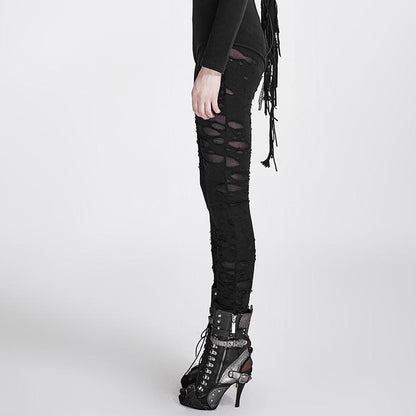 Punk Ripped Black Leggings