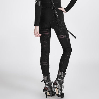 Punk Ripped Black Leggings