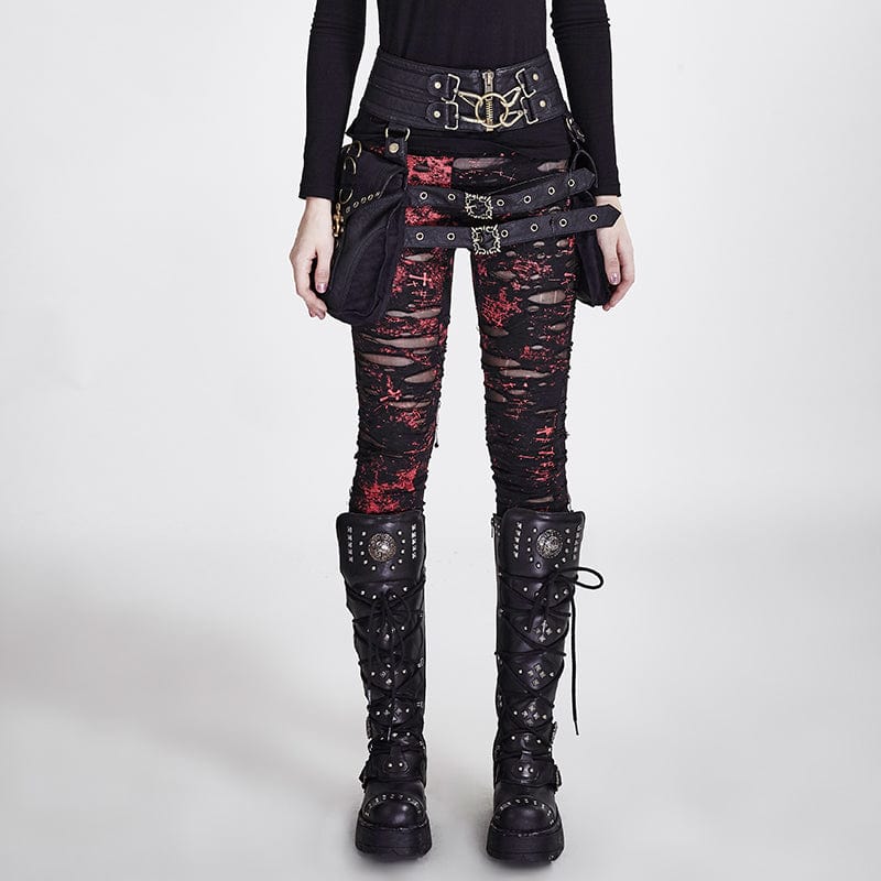 Punk Ripped Black Leggings