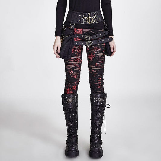 Punk Ripped Black Leggings