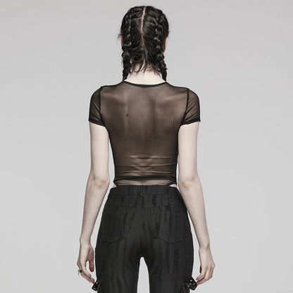 Punk Sheer Stud Mesh Bodysuit