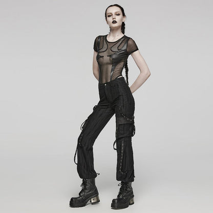 Punk Sheer Stud Mesh Bodysuit