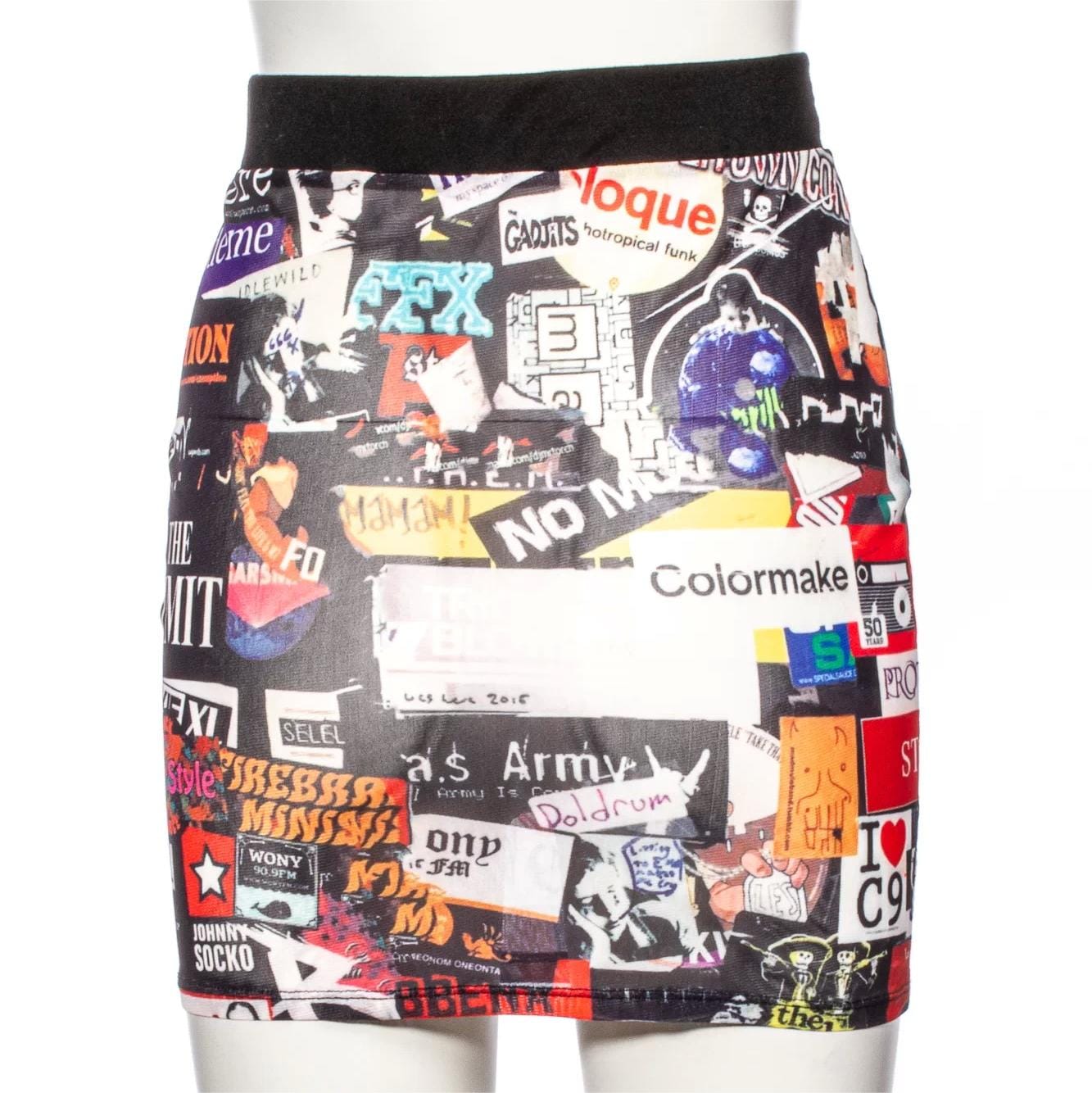 Grunge Graffiti  Printed Short Skirt