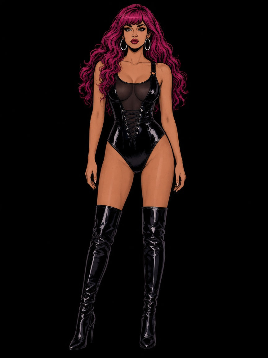 Mesh & Vinyl Romper