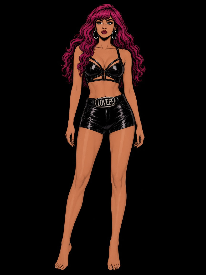 pride light-up vinyl bra set